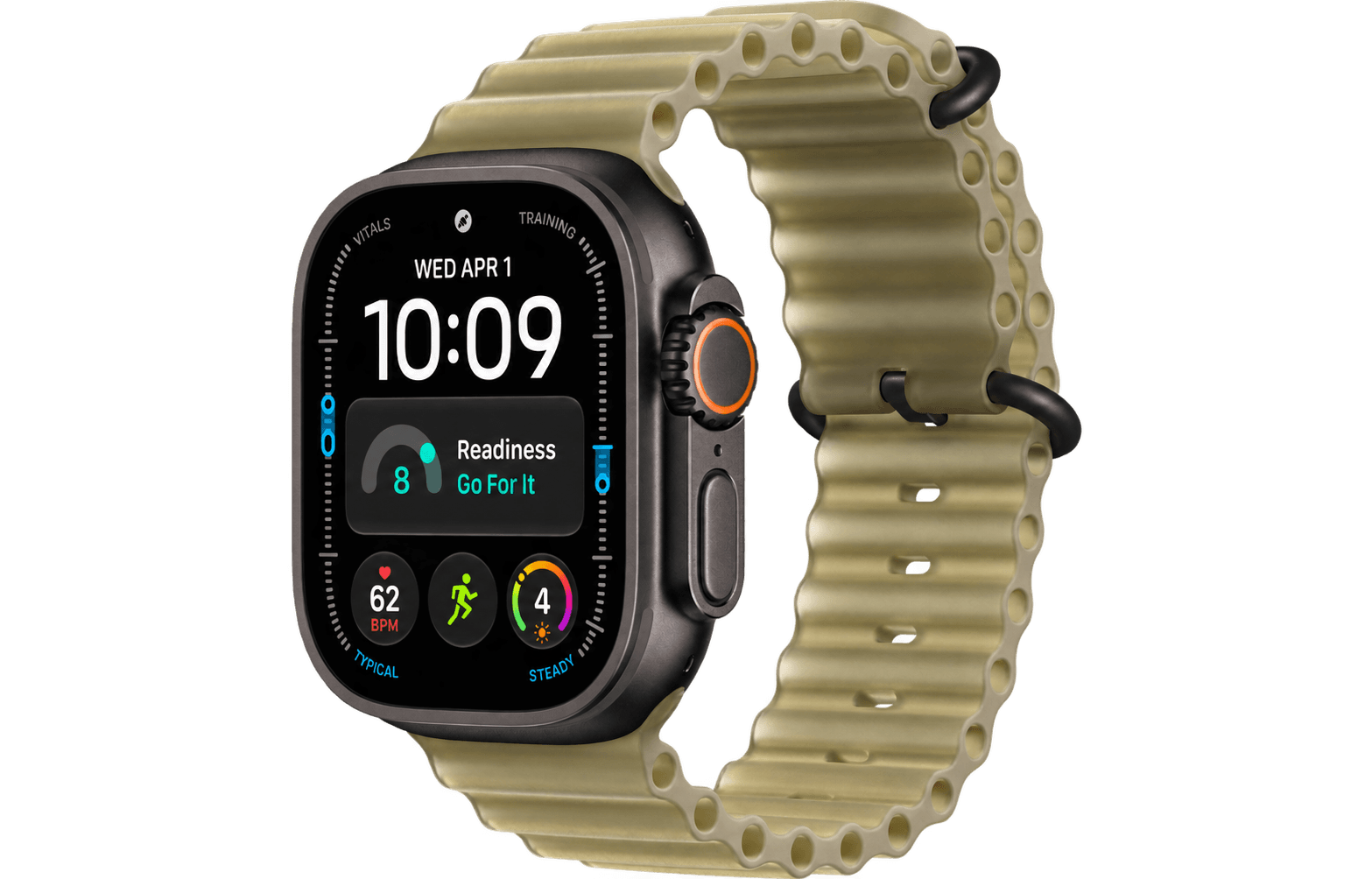 Apple Watch Ultra 4 — Black / Ocean Band Translucent Kelp